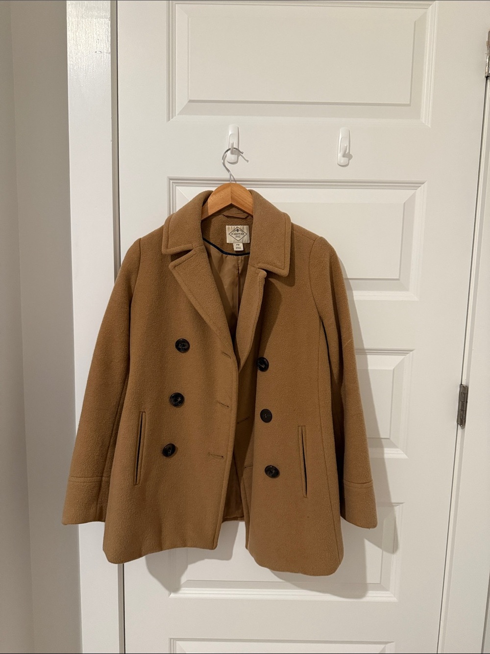 St. John's Bay Camel Double-Breasted Peacoat
